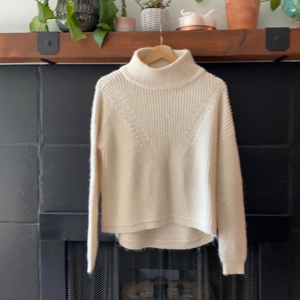 French Connection Cream Turtleneck Sweater